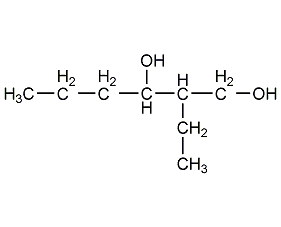 2-ethyl-1,3-hexanediol structural formula
